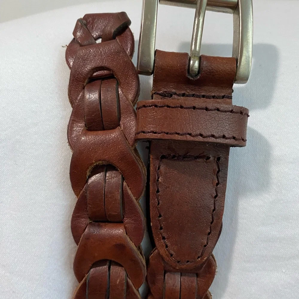 AIMEE LYNN Vintage Brown Women’s Leather Belt Leather Horseshoe bit Belt Sz M